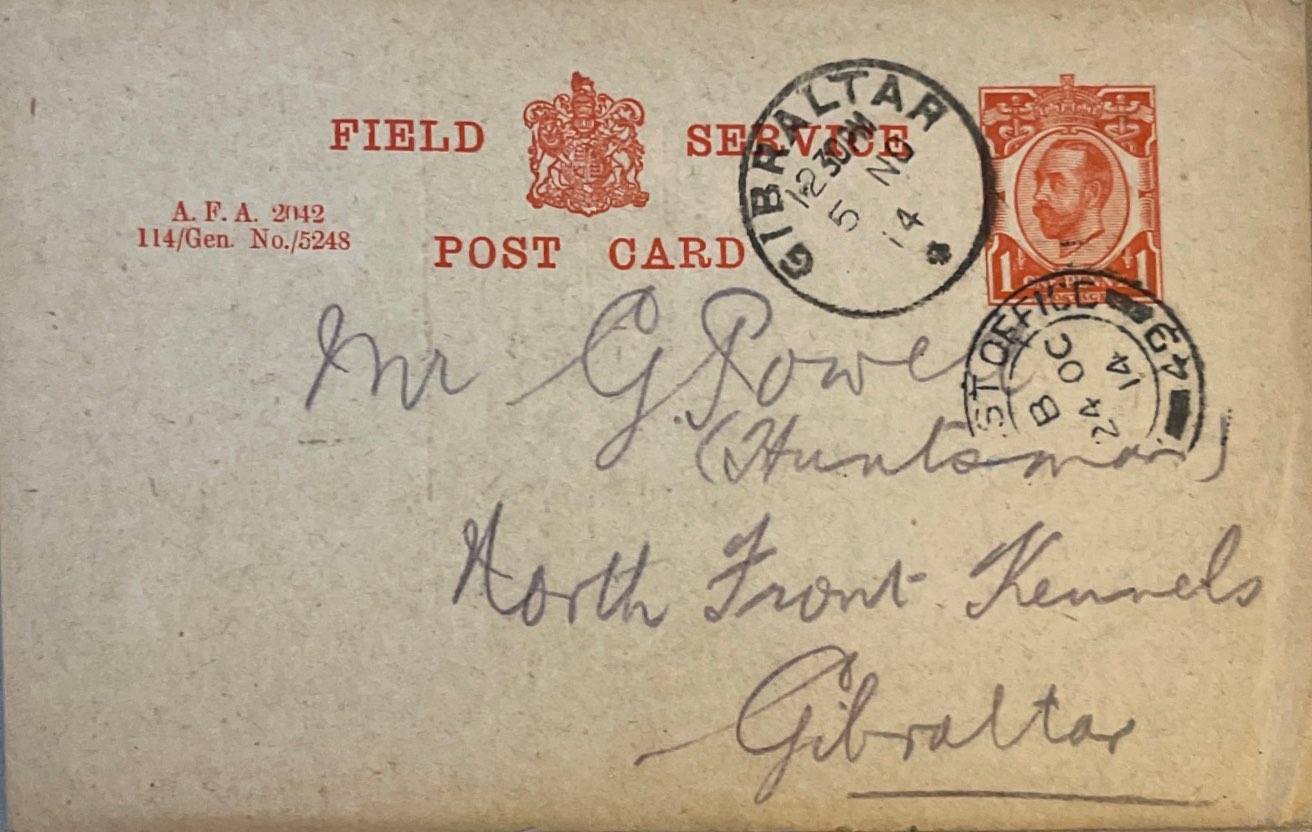 To G Jowell From W Brennen 1 front image