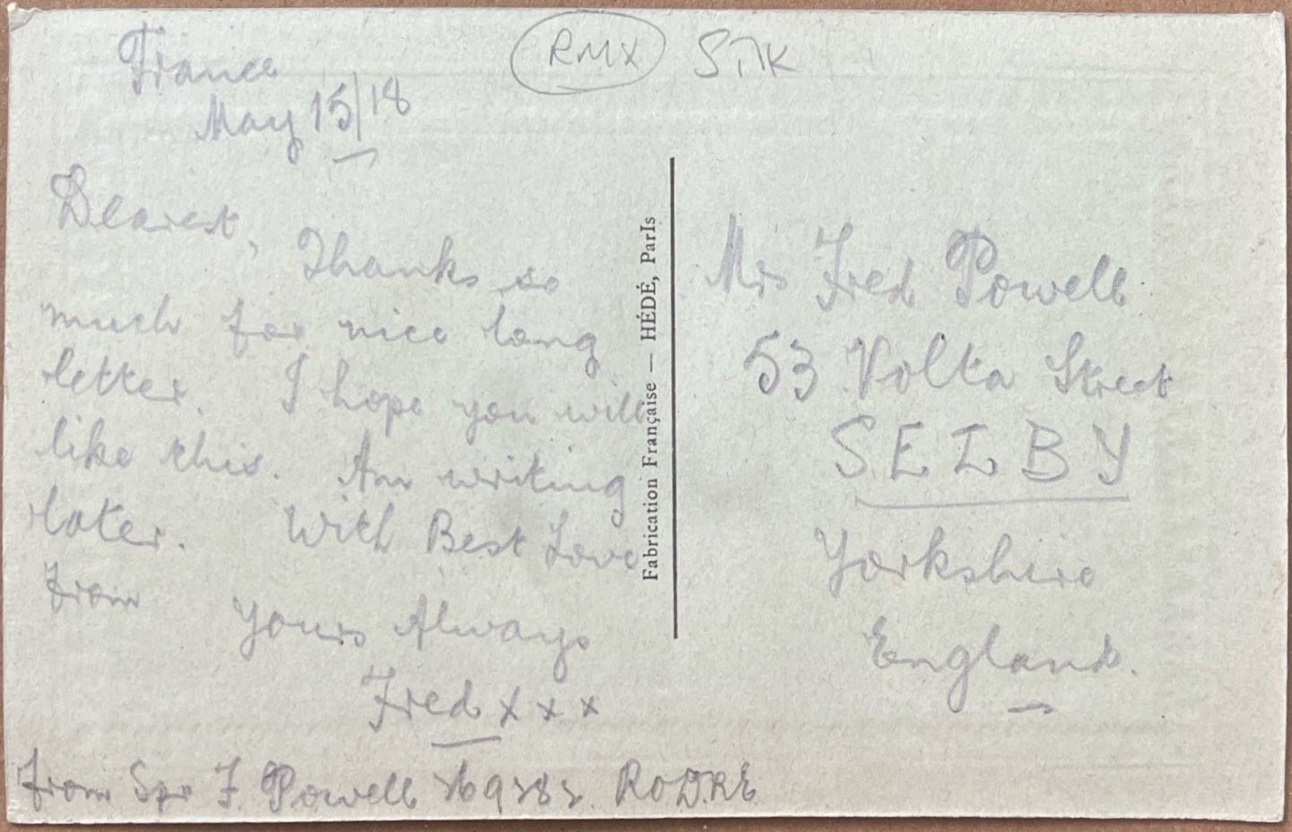 To Wife Dinah From Husband Fred 6 back image
