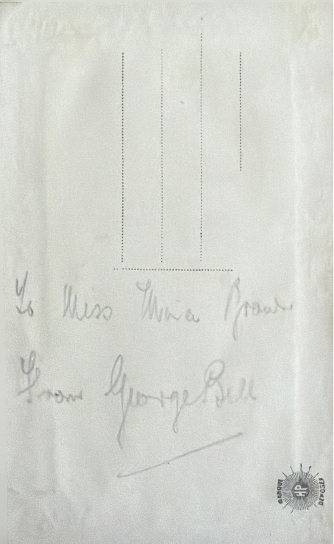 To Marie Brown From George Bell Back image