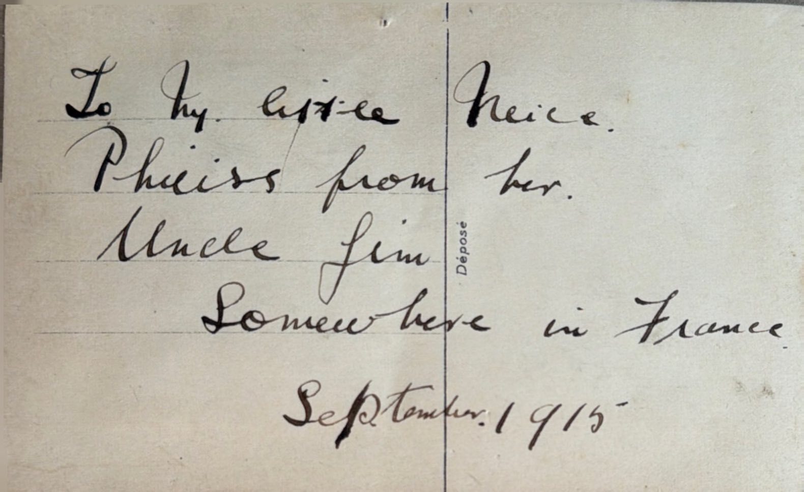 To Niece Phillis From Uncle Jim back image