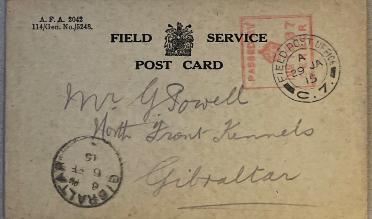 To G Jowell From W Brennen 3 front image