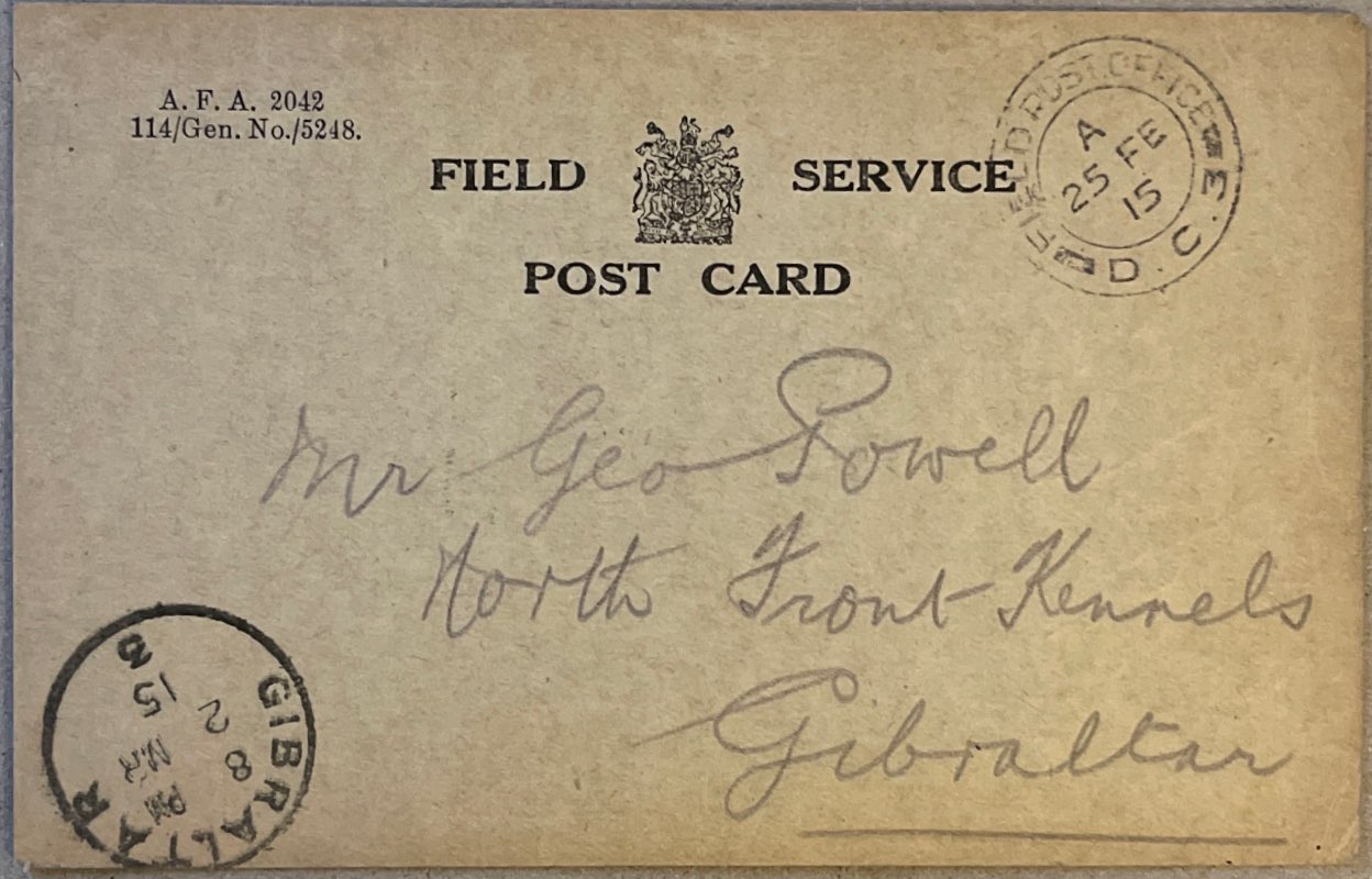 To G Jowell From W Brennen 4 front image