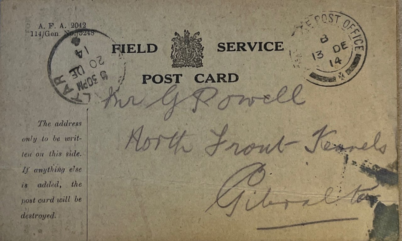 To G Jowell From W Brennen 2 front image