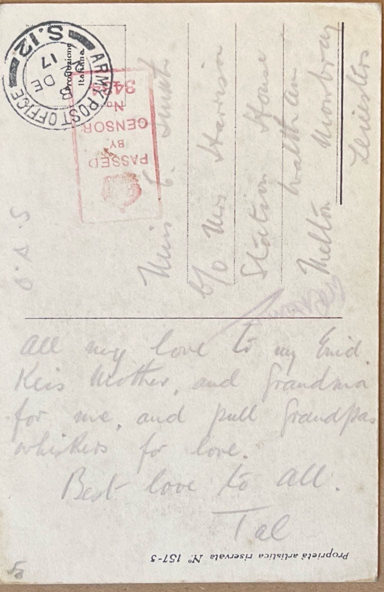 To Family From Arthur 51 Postcard: Back image