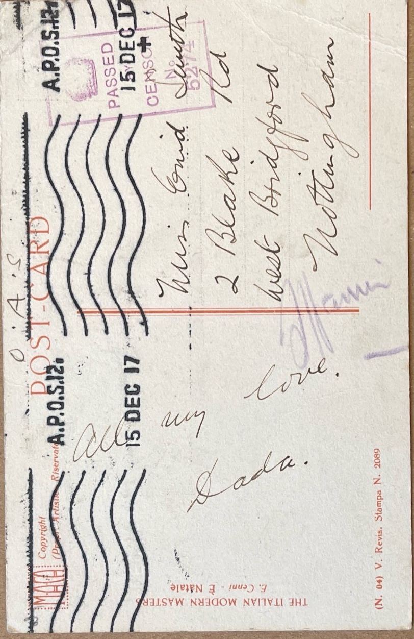 To Family From Arthur 46 Postcard: Back image