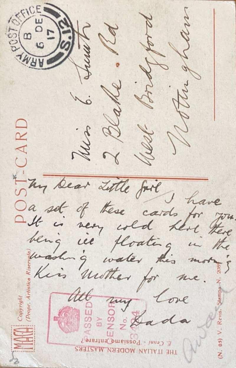 To Family From Arthur 43 Postcard: Back image